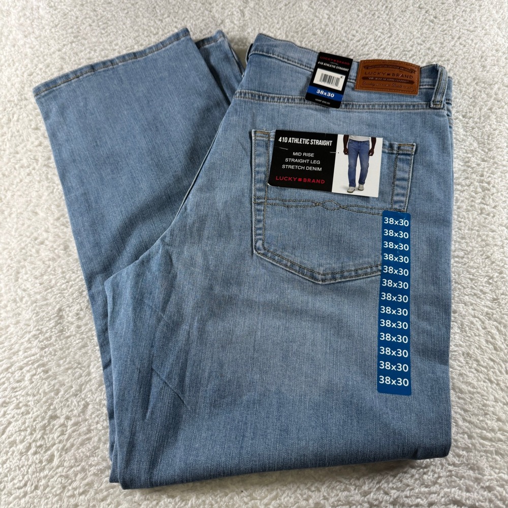 Lucky Brand Men's 410 Athletic Straight Fit Stretch 5 Pocket Jean 38x30 NEW TAGS